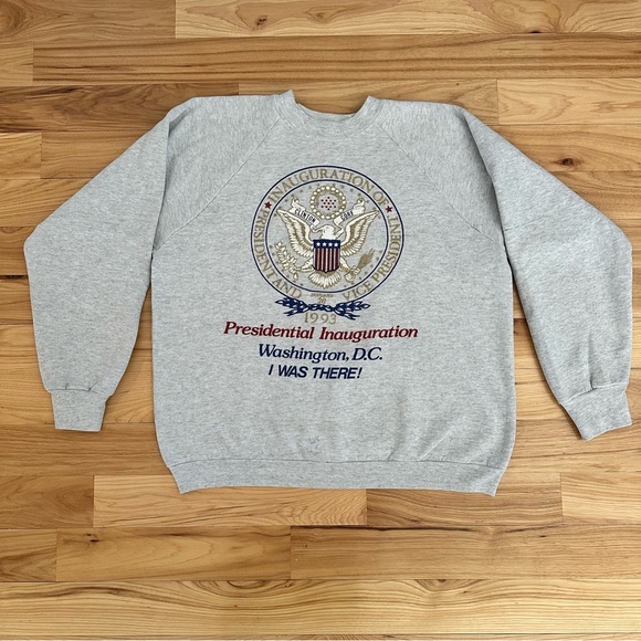 Vintage 90s Presidential Inauguration Sweatshirt XL 1993 Clinton USA I Was There - Picture 1 of 16